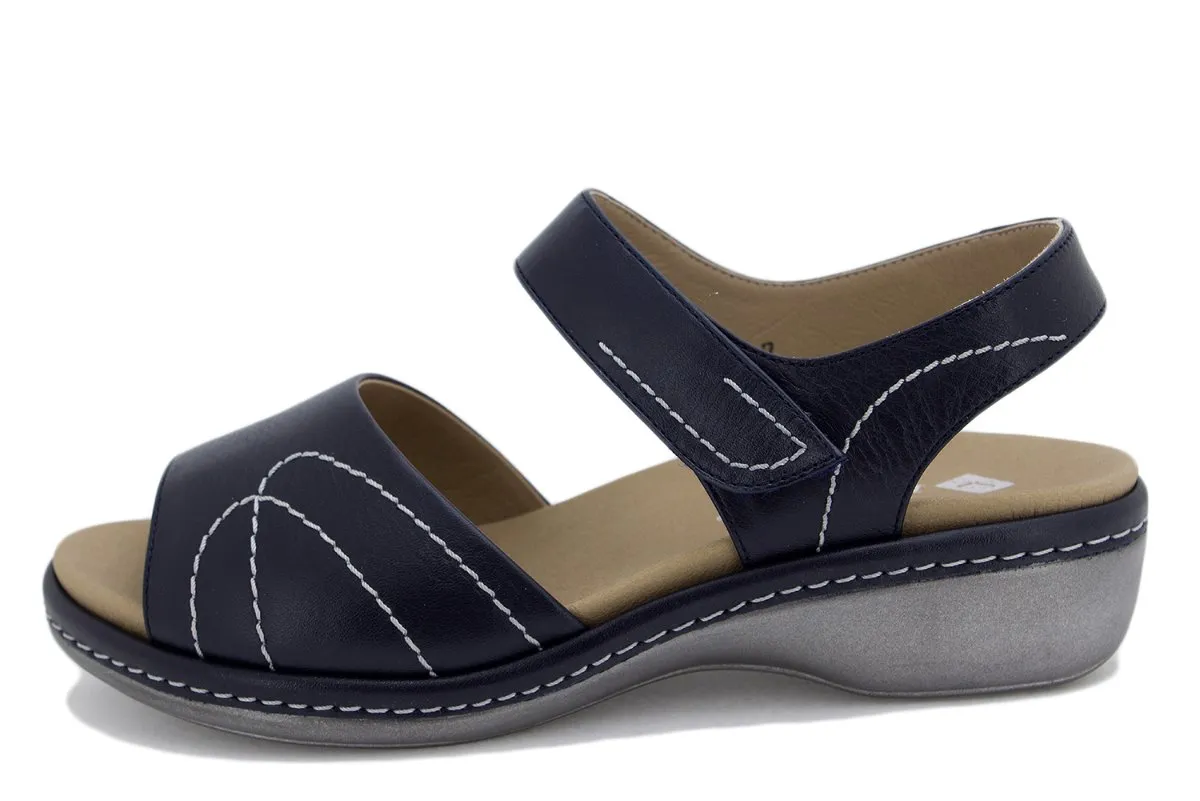 Blue Leather Removable Insole Sandal
