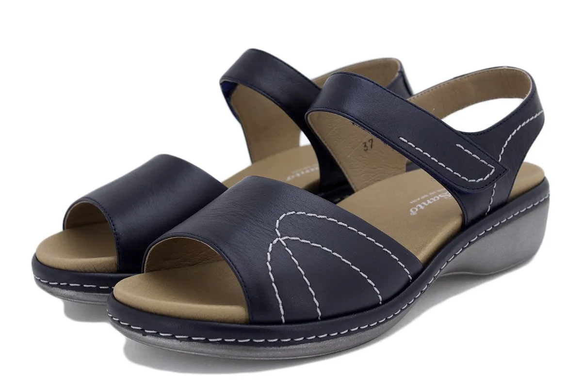 Blue Leather Removable Insole Sandal
