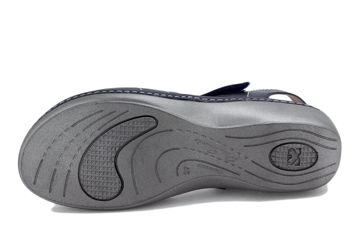 Blue Leather Removable Insole Sandal