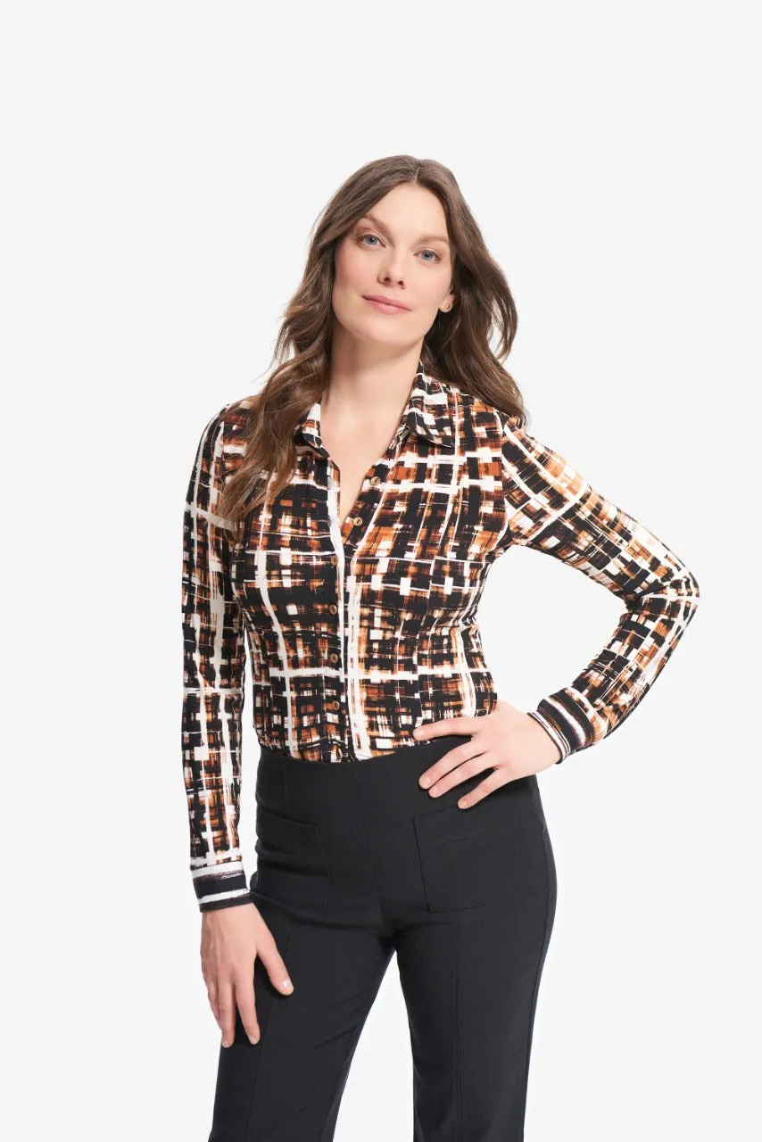 Blusa con estampado de cuadros Joseph Ribkoff 214162