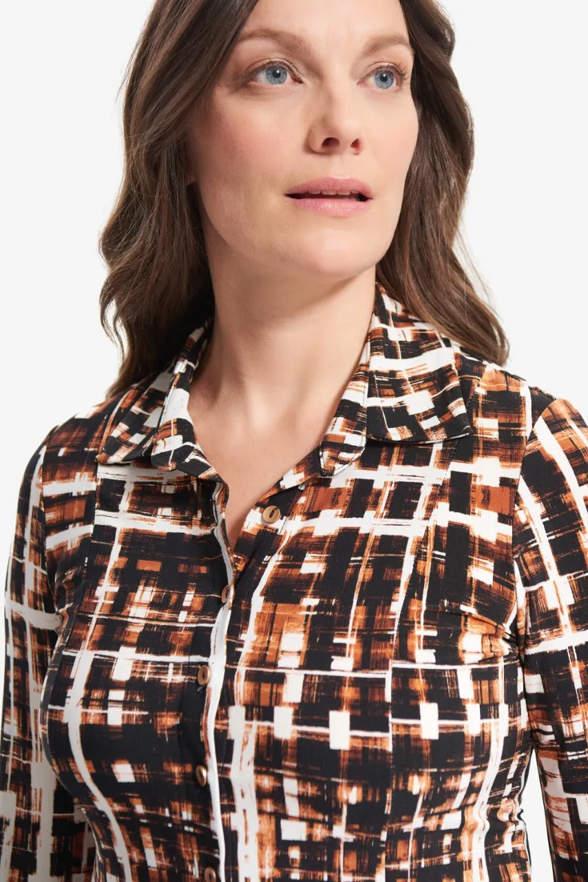 Blusa con estampado de cuadros Joseph Ribkoff 214162