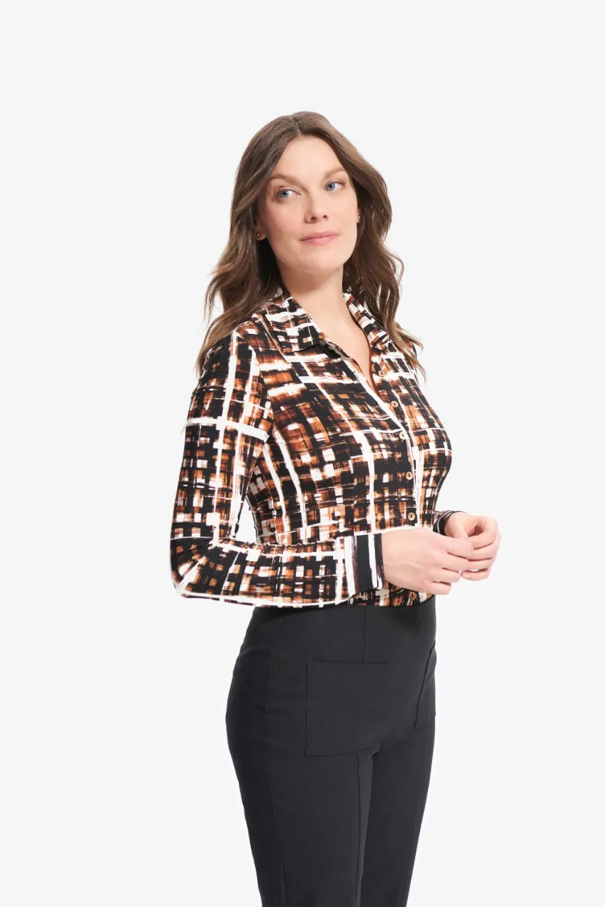 Blusa con estampado de cuadros Joseph Ribkoff 214162