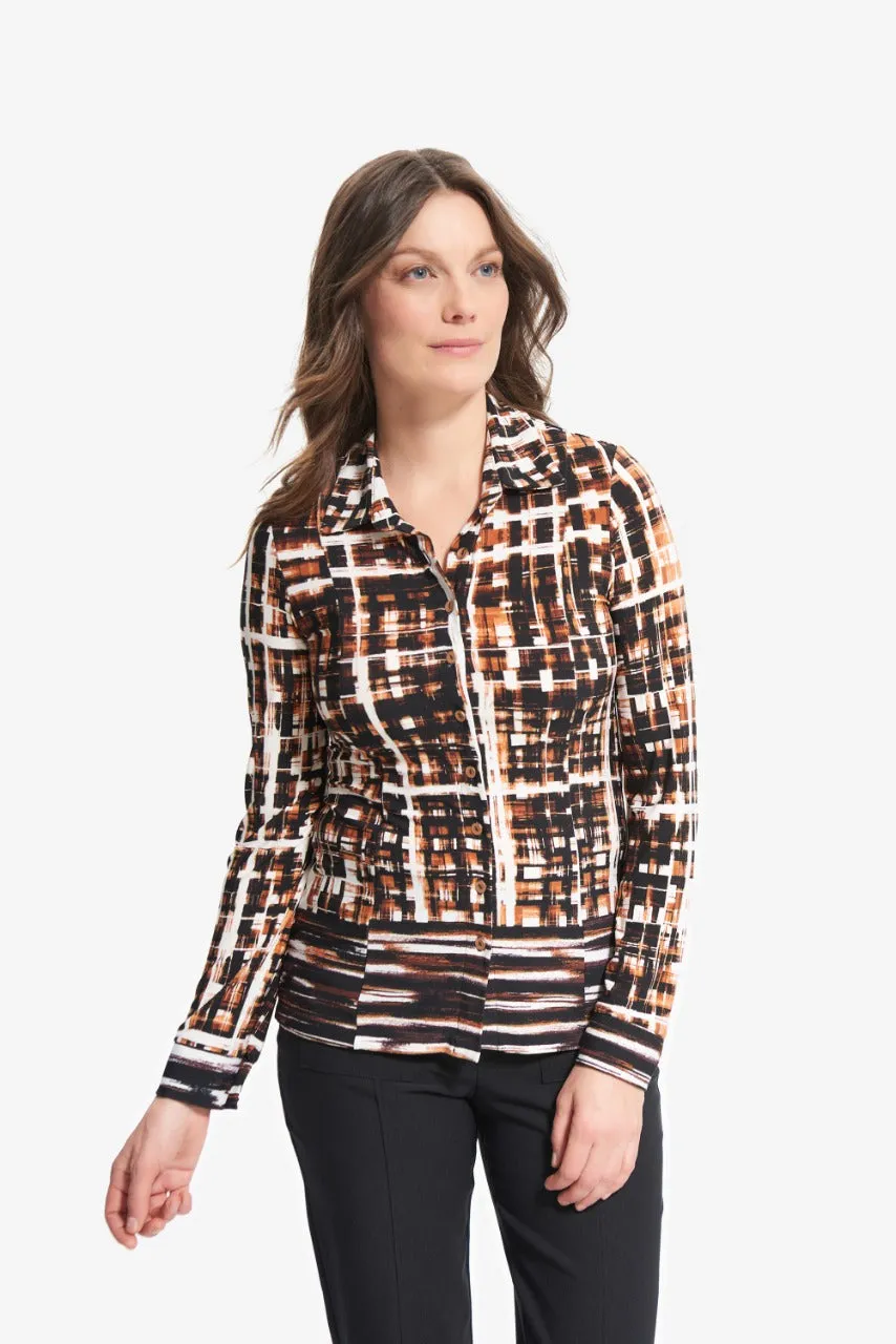 Blusa con estampado de cuadros Joseph Ribkoff 214162