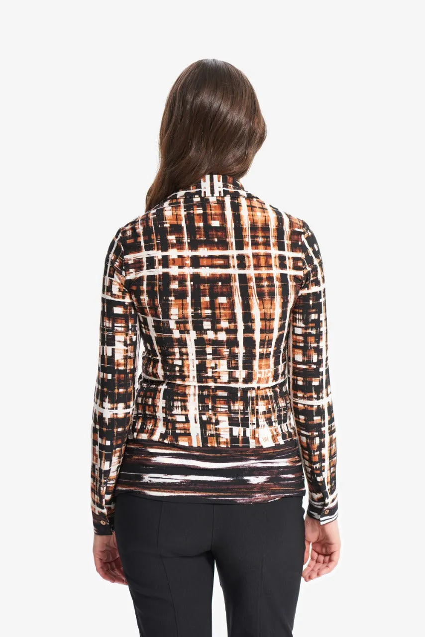 Blusa con estampado de cuadros Joseph Ribkoff 214162