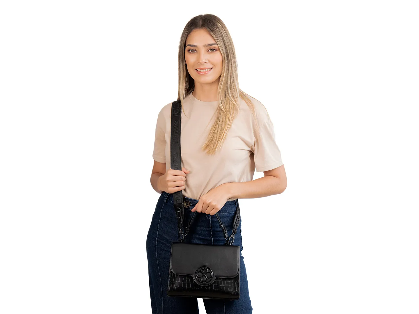 Bolsa Crossbody Jaime Ibiza 32045 Color Negro