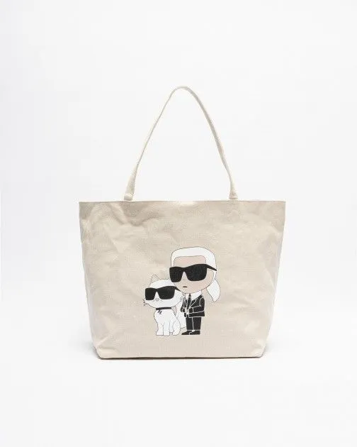 Bolso shopper Karl Lagerfeld K/Ikonik 2.0 K&C Canv Shopper Beige