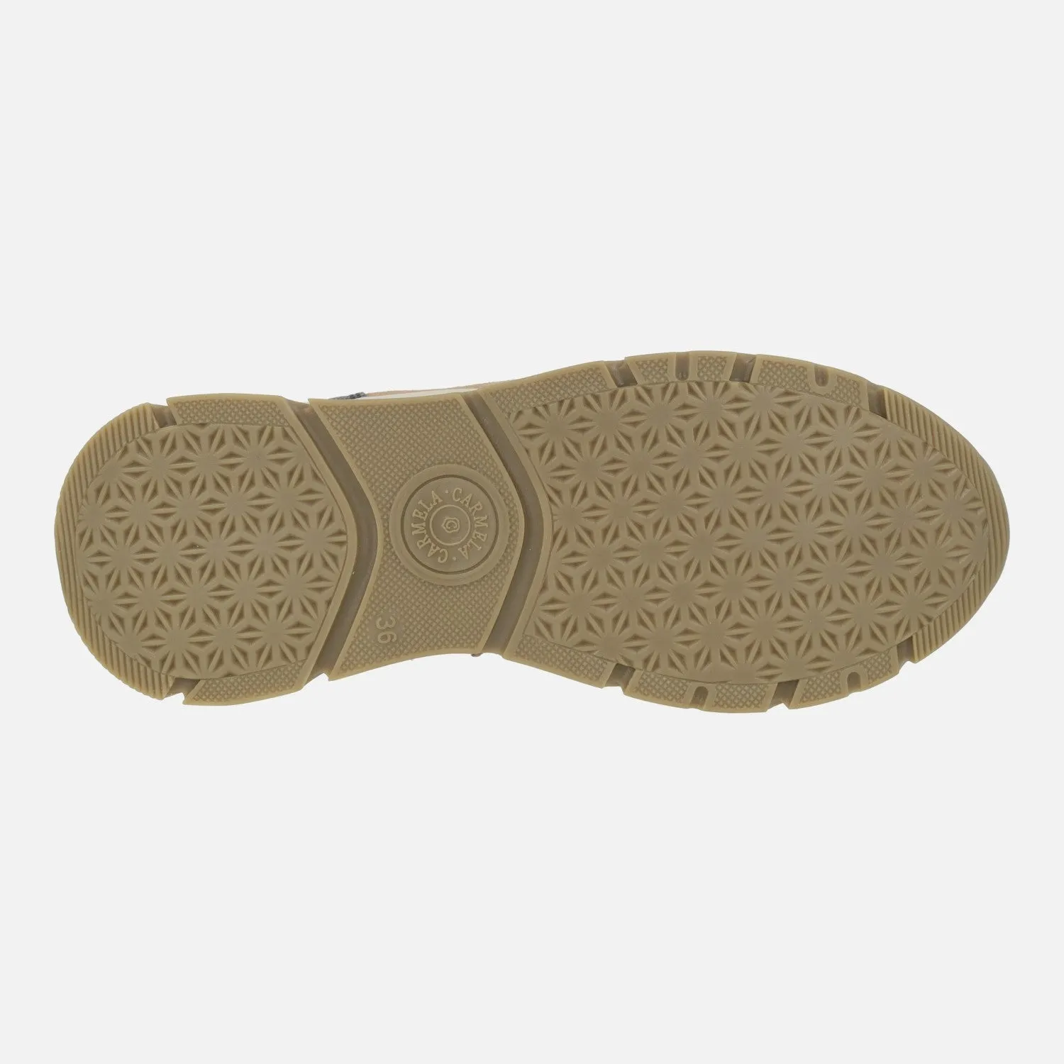 Botines de cordones acolchados multimaterial para mujer