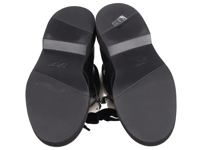 Botines de cuero negro con adornos de cristal y forro de piel de oveja Ranger de Roger Vivier 