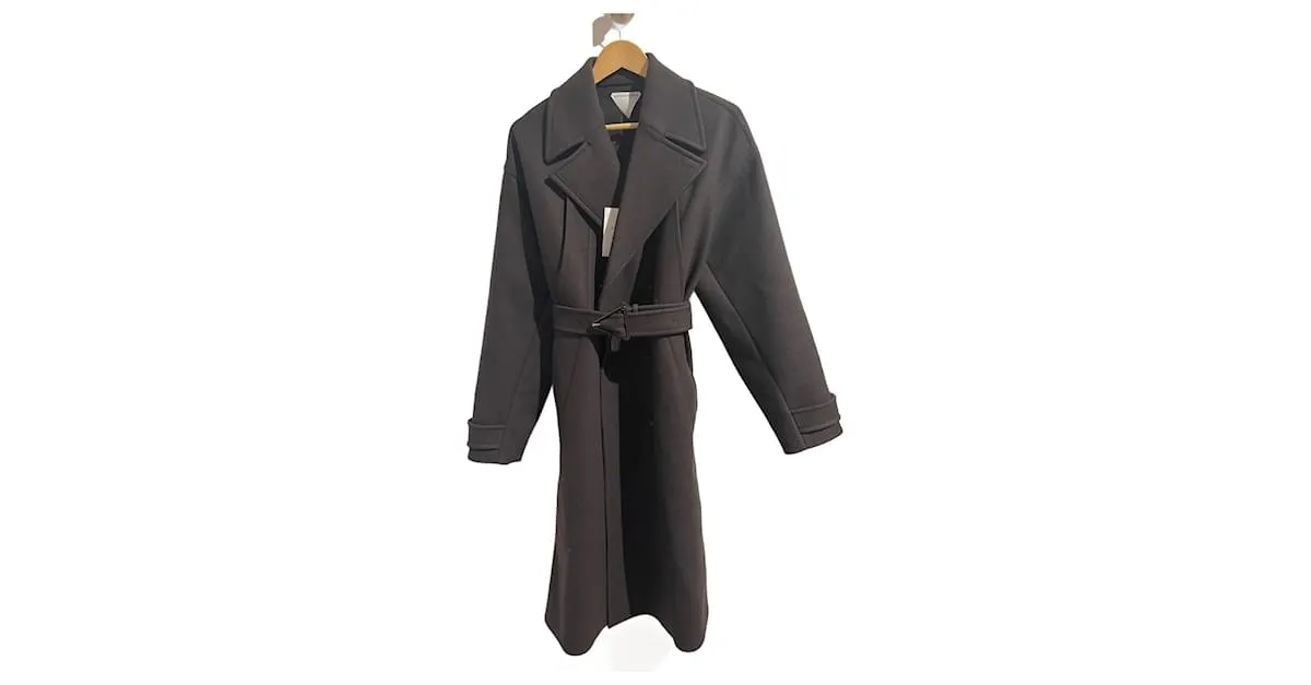 BOTTEGA VENETA Abrigos T.ÉL 40 Lana Castaño 