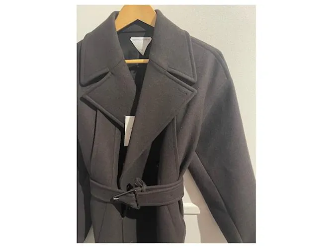 BOTTEGA VENETA Abrigos T.ÉL 40 Lana Castaño 