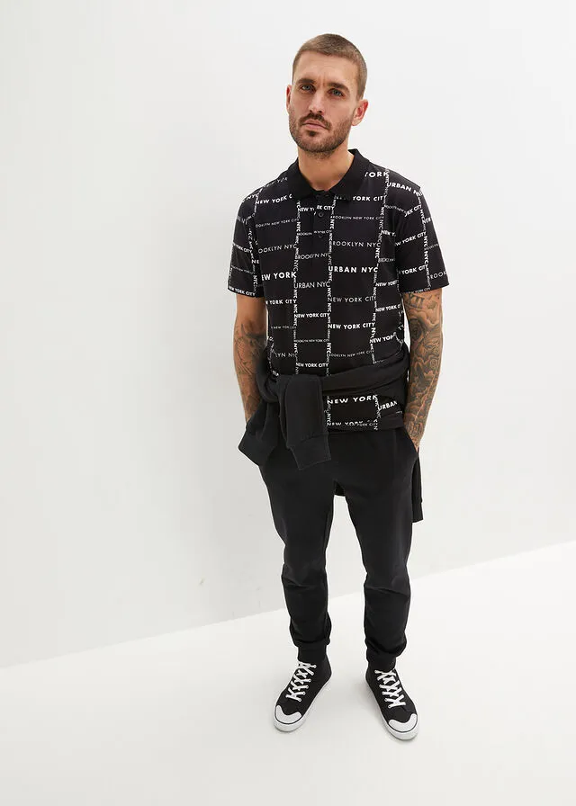 CAMISETA DE TIPO POLO NEGROBLANCO