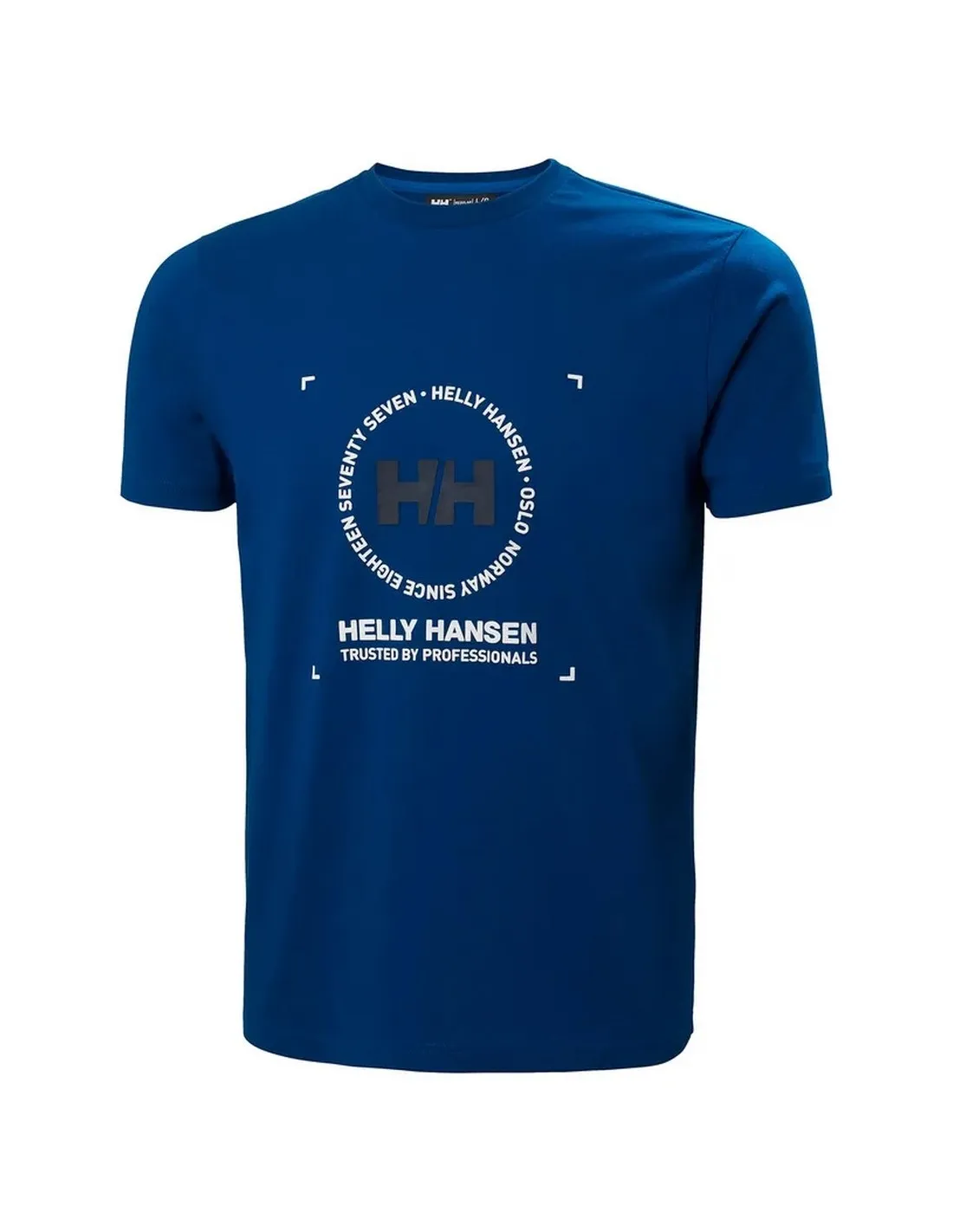 CAMISETA HELLY HANSEN AZUL MARINO LOGO FRONTAL  ECOOL