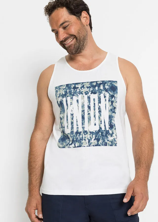 CAMISETA SIN MANGAS (2 UNIDADES) NEGROBLANCO ESTAMPADO