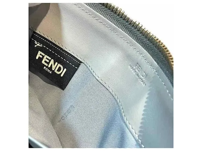 Cartera larga de cuero gris Fendi Castaño 
