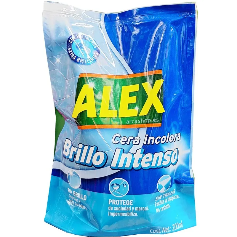 Cera Barniz Alex Suelos, cera Incolora en bolsa 200 ml