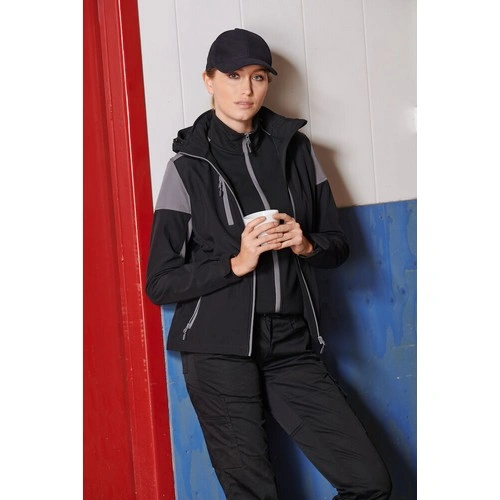 COMPRAR CHAQUETA SOFTSHELL BICOLOR CON CAPUCHA DESMONTABLE PRIME MUJER REF 2261066 PRINTERPRIME