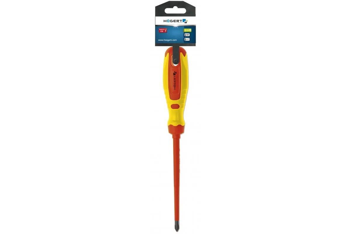 Destornillador de estrella PH2 100 mm, 1000V, SLIM, CrMo