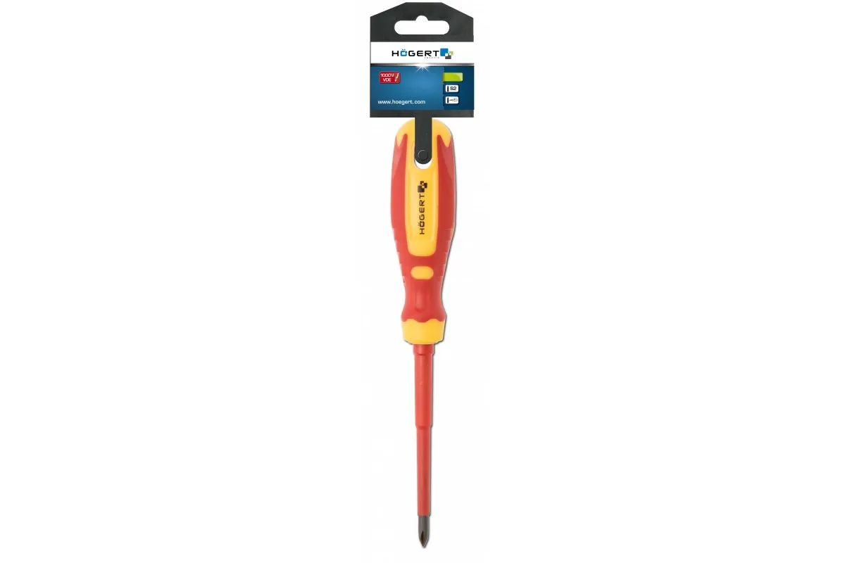 Destornillador de estrella PH2 100 mm, 1000V, SLIM, CrMo