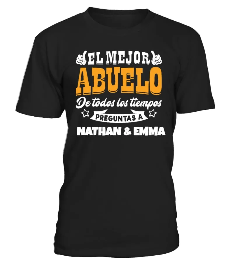 El mejor abuelo de todos los tiempos, preguntas a Nathan & Emma Camiseta cuello redondo Unisex