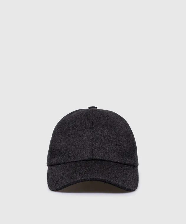 Enrico Mandelli Gray cashmere cap