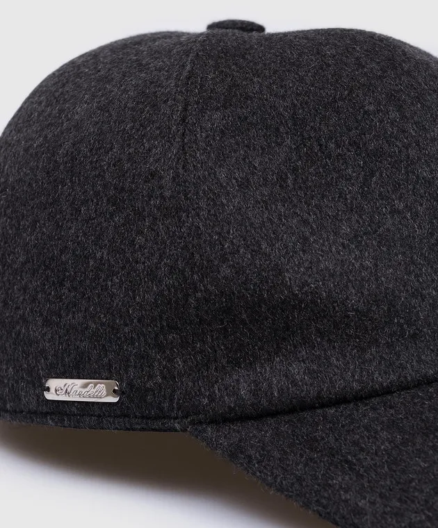 Enrico Mandelli Gray cashmere cap