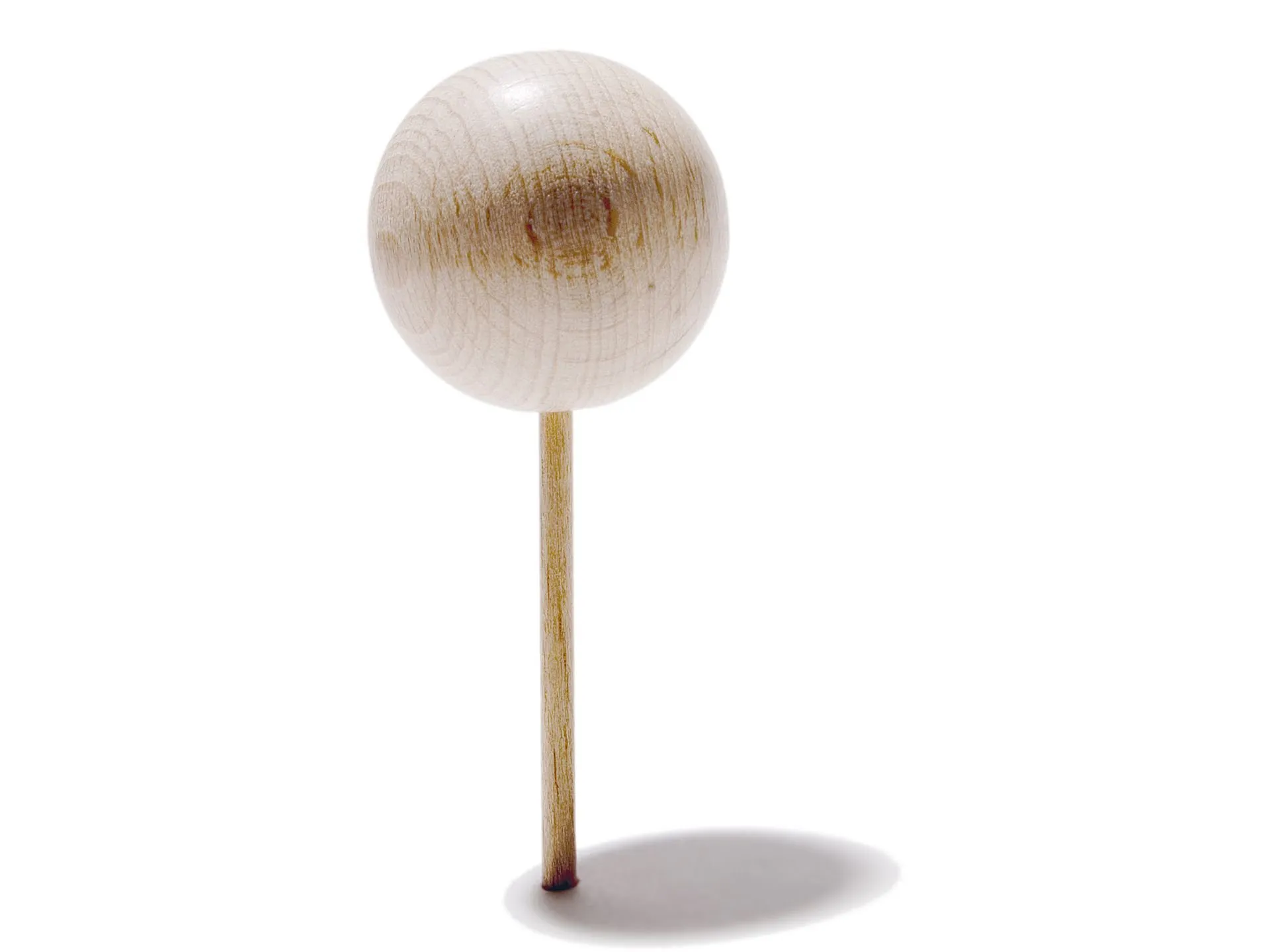 Esfera de madera de haya, semiperforada, en bruto