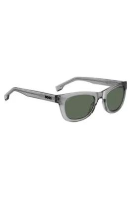 Gafas de sol de acetato gris con logo 3D