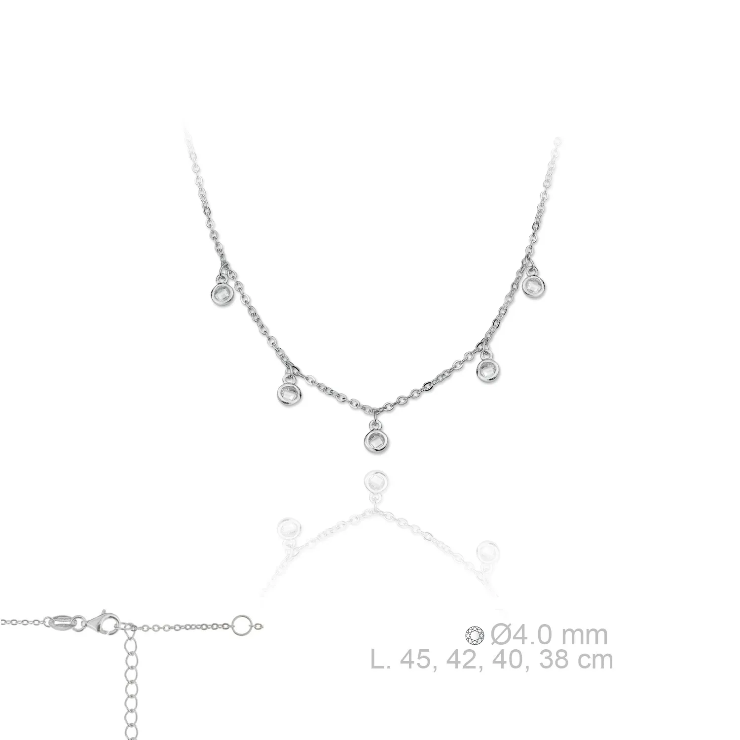 Gargantilla Plata con Circonitas