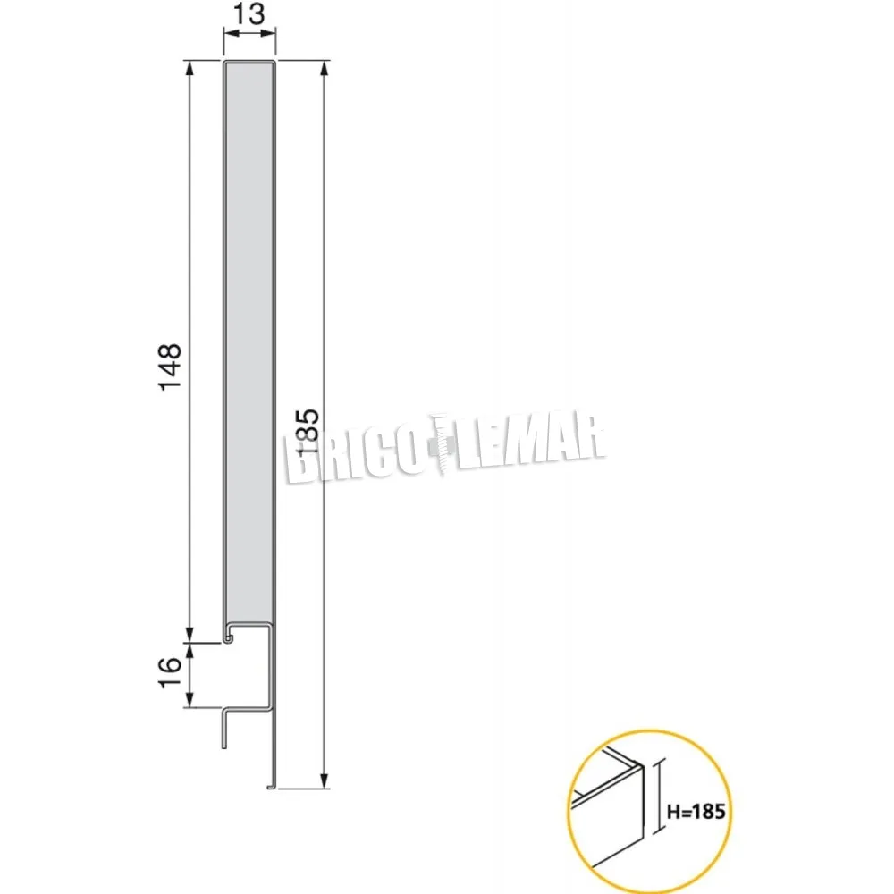 Lote de 10 kits para cajones de cocina Concept altura 185mm profundidad 350mm cierre suave acero blanco Emuca
