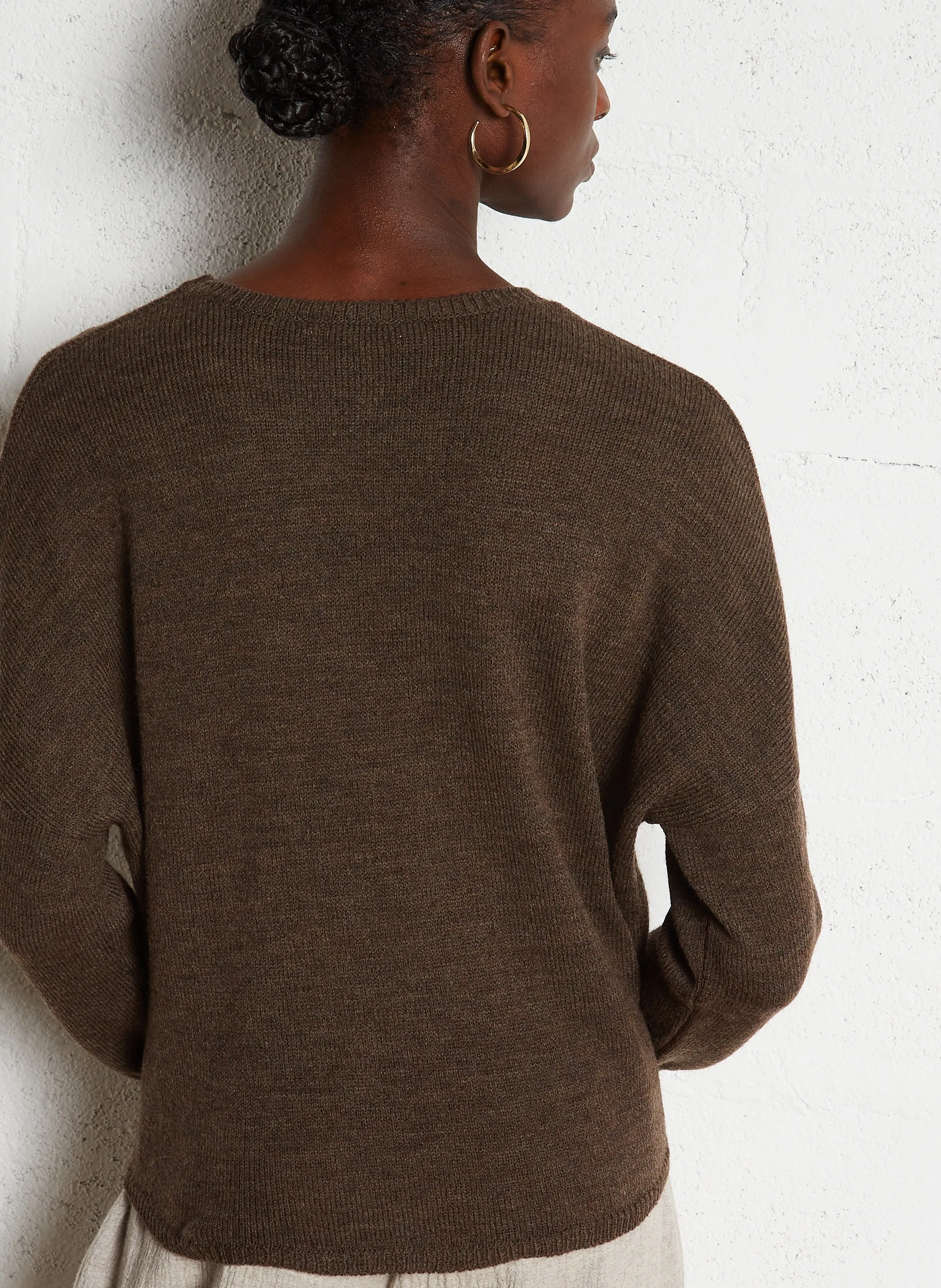 MASSCOB GREENVILLE  JERSEY HOLGADO DE MEZCLA DE LANA CON CUELLO REDONDO EN MARRON