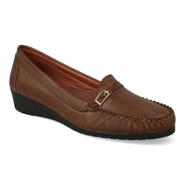 MOCASINES MUJER CUÑA TAUPE MOD. MARION