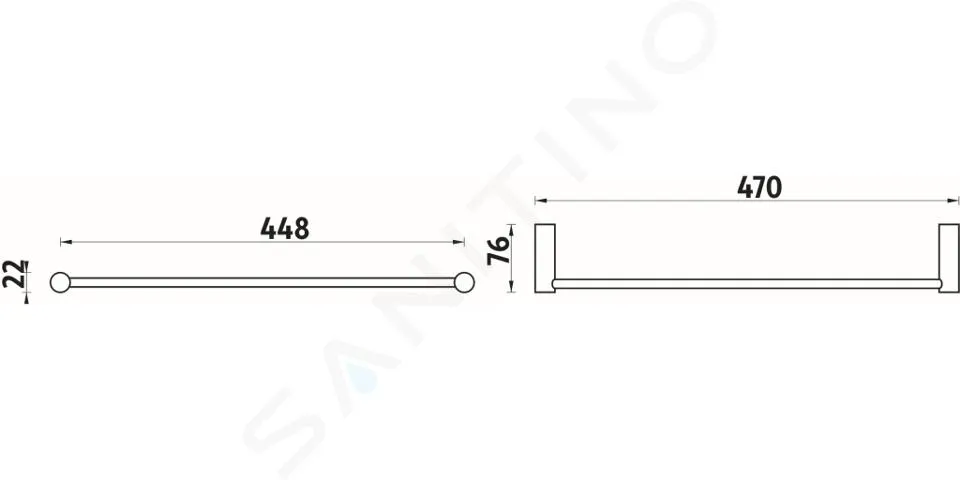 NIMCO BORMO  TOALLERO SIMPLE, 47 CM, CROMO BR 1104626