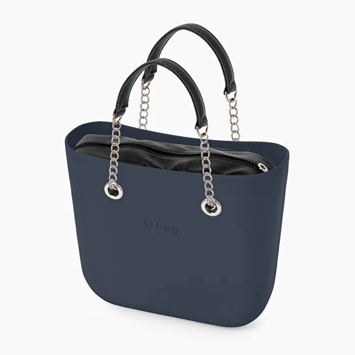 O bag mini azul marino y negro