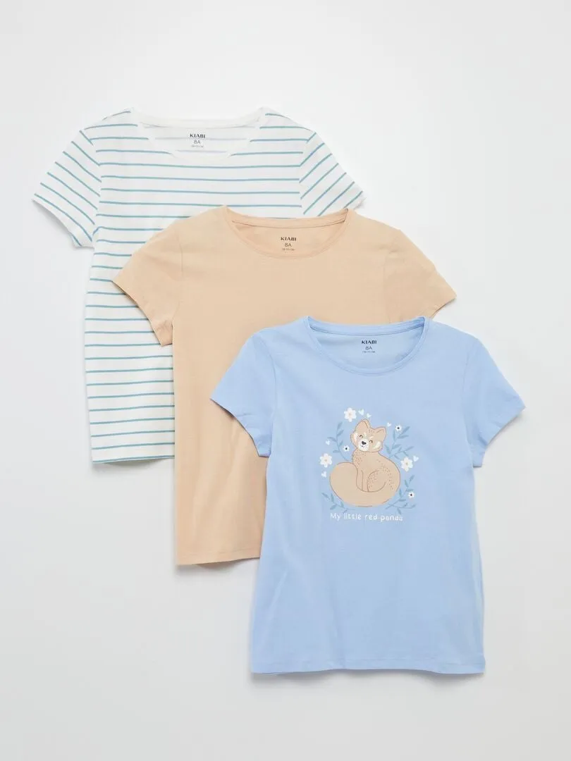PACK DE 2 CAMISETAS ESTAMPADAS  3 PIEZAS  AZUL