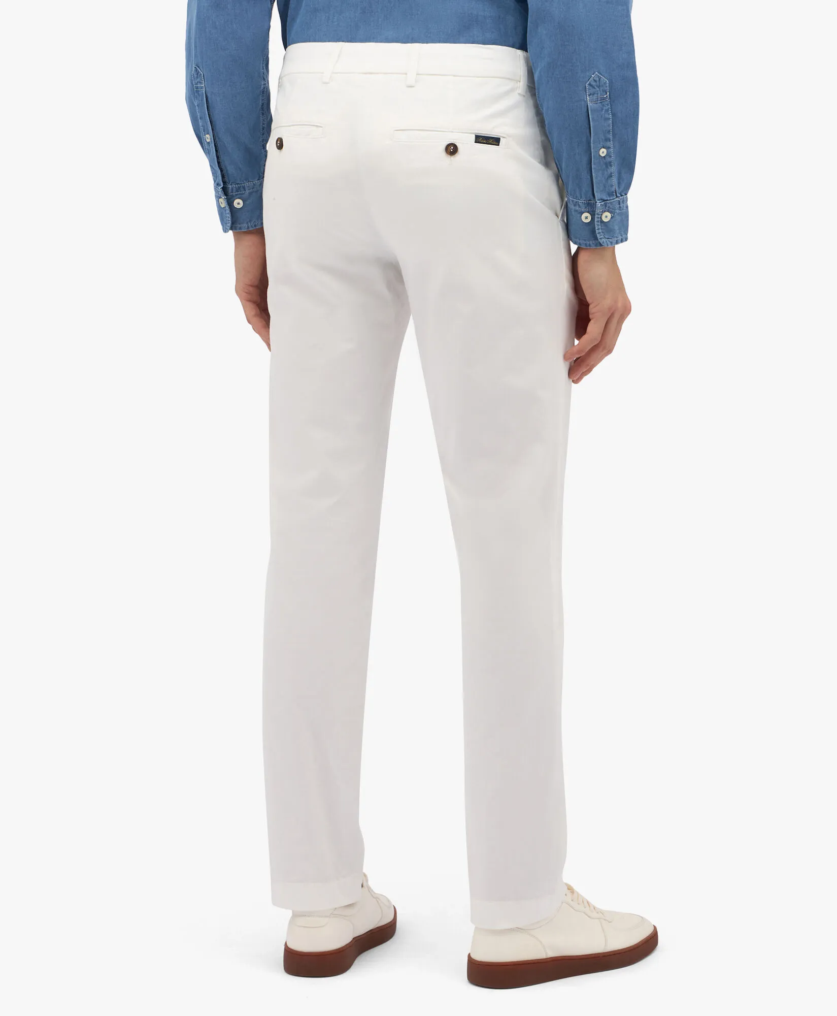 Pantalón chino blanco de algodón elástico