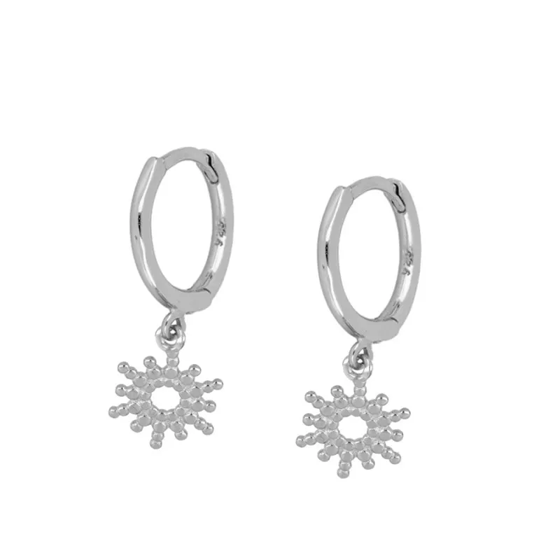 Pendientes Plata de Ley Aro Rayos de Sol