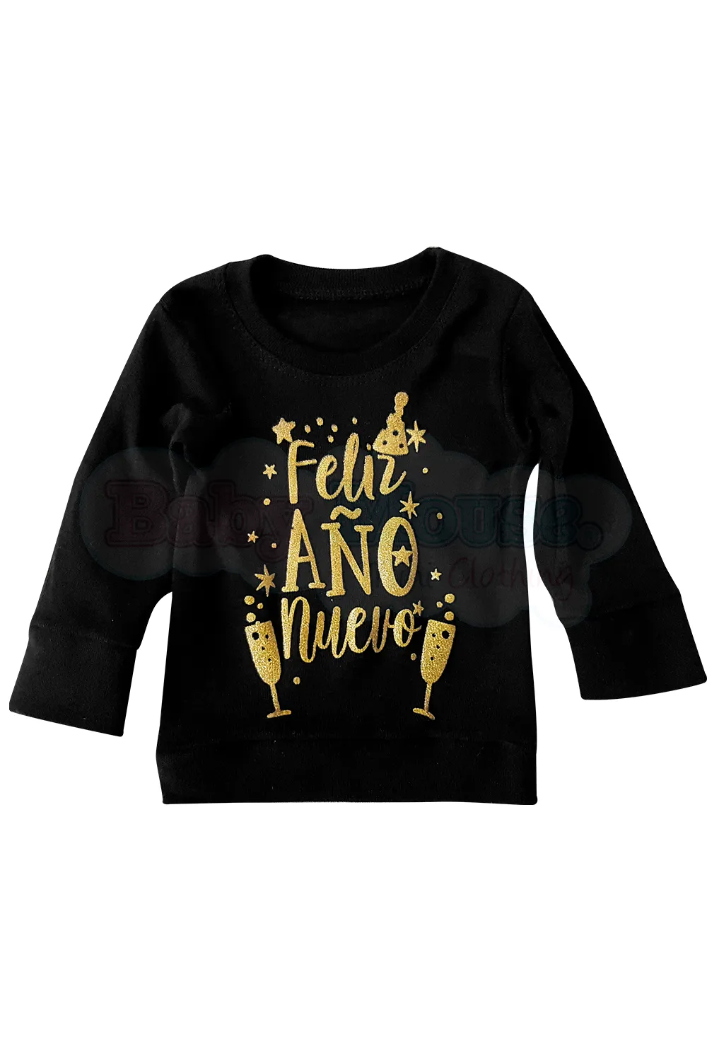 Playera navidea bebé. Feliz Ao Nuevo