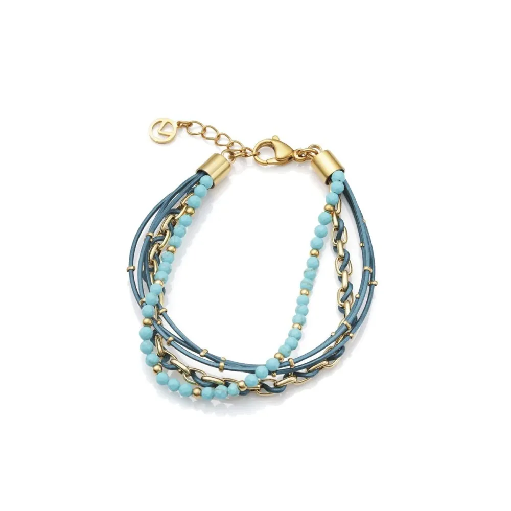 Pulsera Viceroy Fashion de multi acero dorado y piel verde para mujer