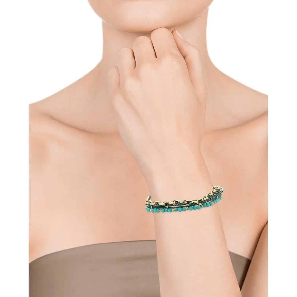 Pulsera Viceroy Fashion de multi acero dorado y piel verde para mujer