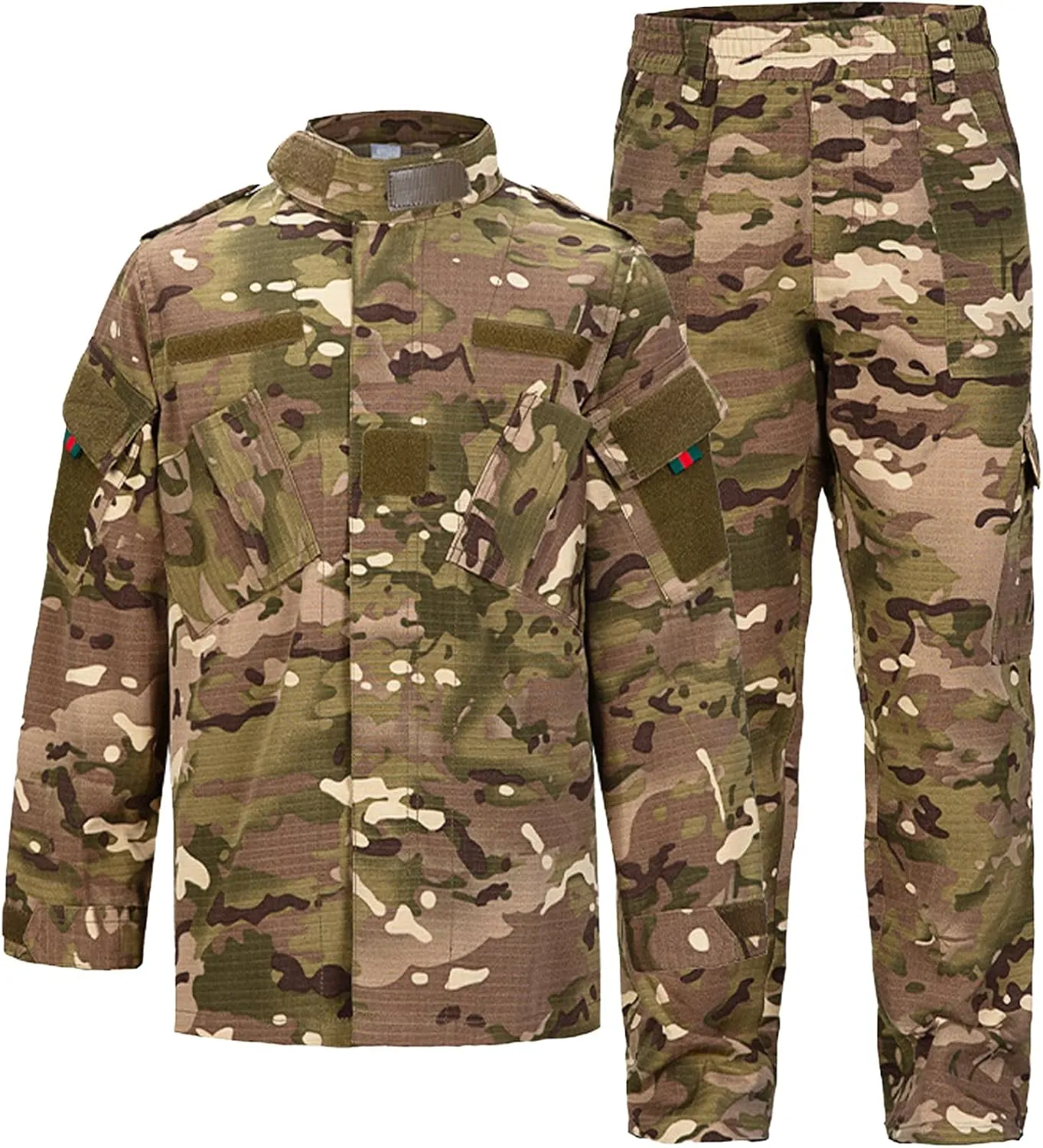 QIYUANT Niños Deportivo Ropa Táctica Conjuntos de Camiseta y Pantalones Airsoft Militar Camuflaje Primavera Verano Otoño Senderi
