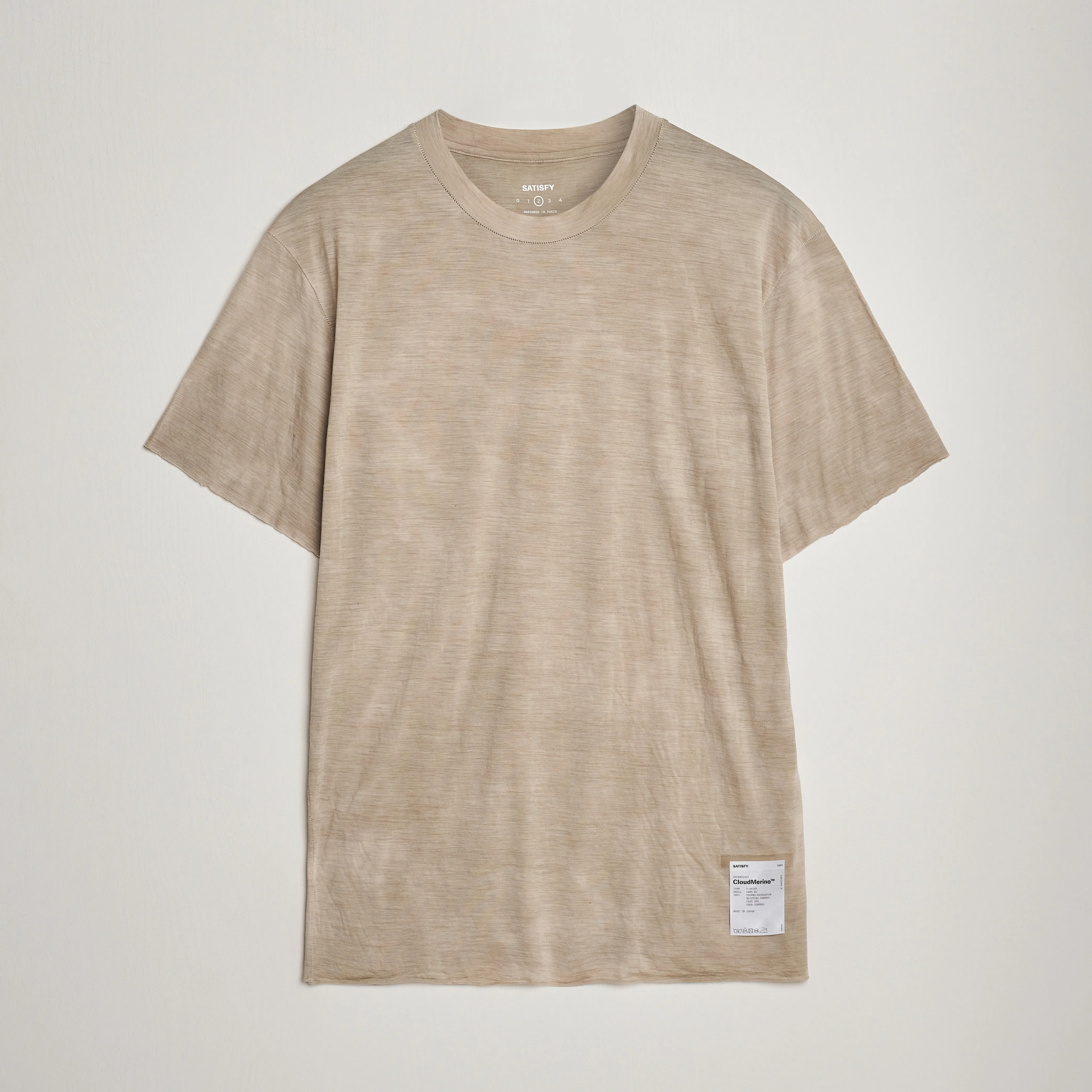 SATISFY CLOUDMERINO TSHIRT SUN BLEACHED GREIGE