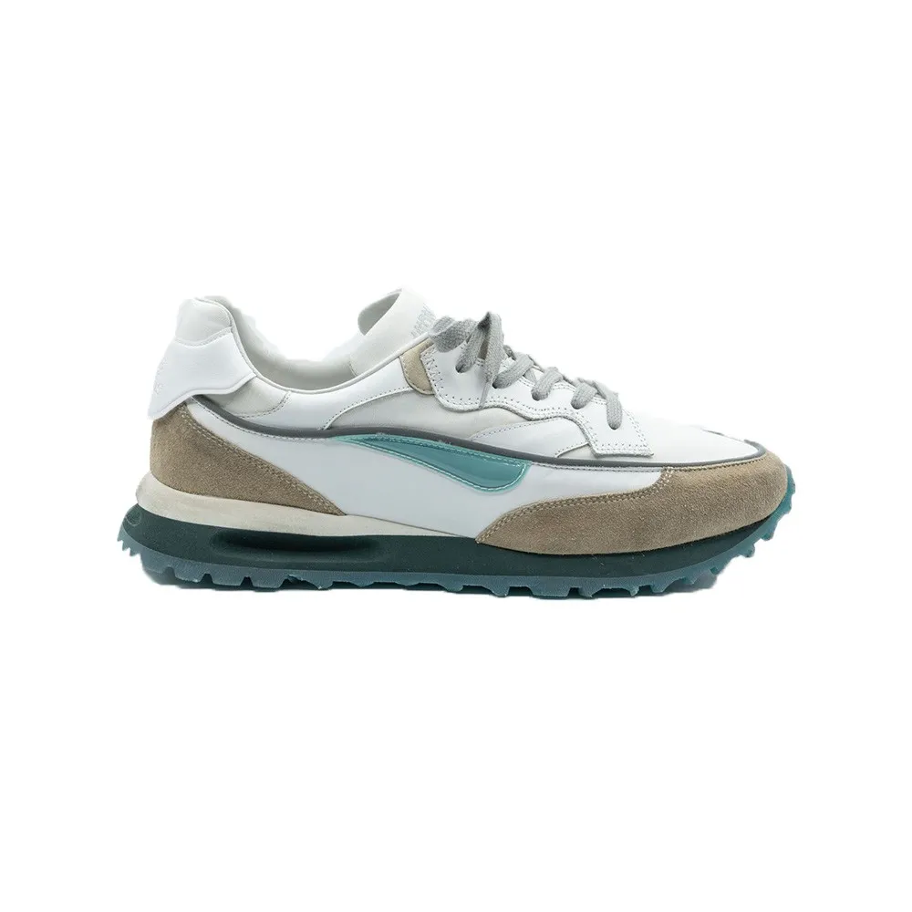 Sneakers de Piel Hidnander THREEDOME Color Blanco y Beige