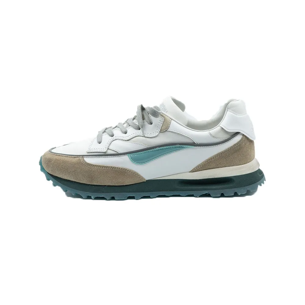 Sneakers de Piel Hidnander THREEDOME Color Blanco y Beige