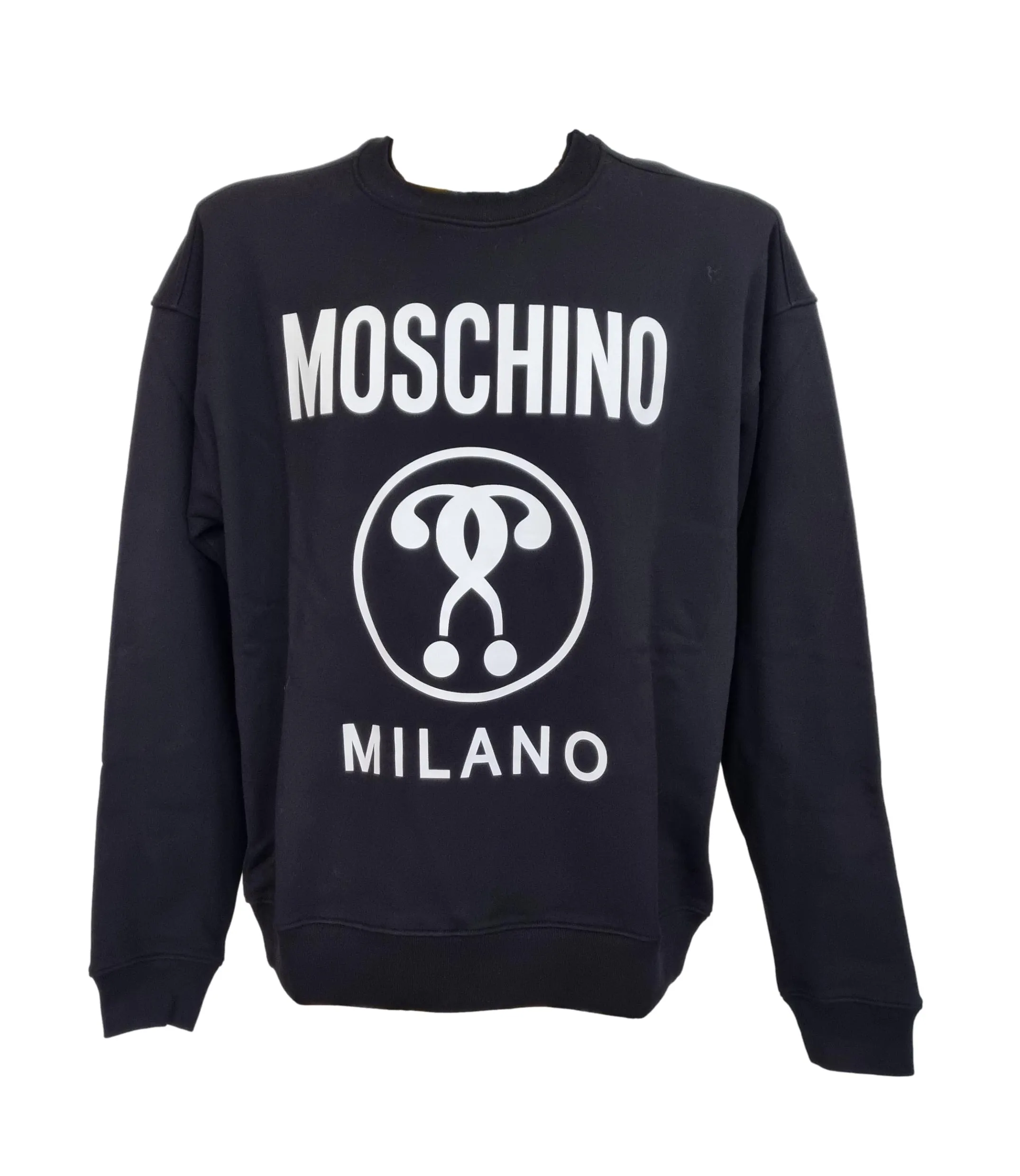 Sudadera de hombre MOSCHINO de algodón orgánico con cuello redondo ZRA1702 negro
