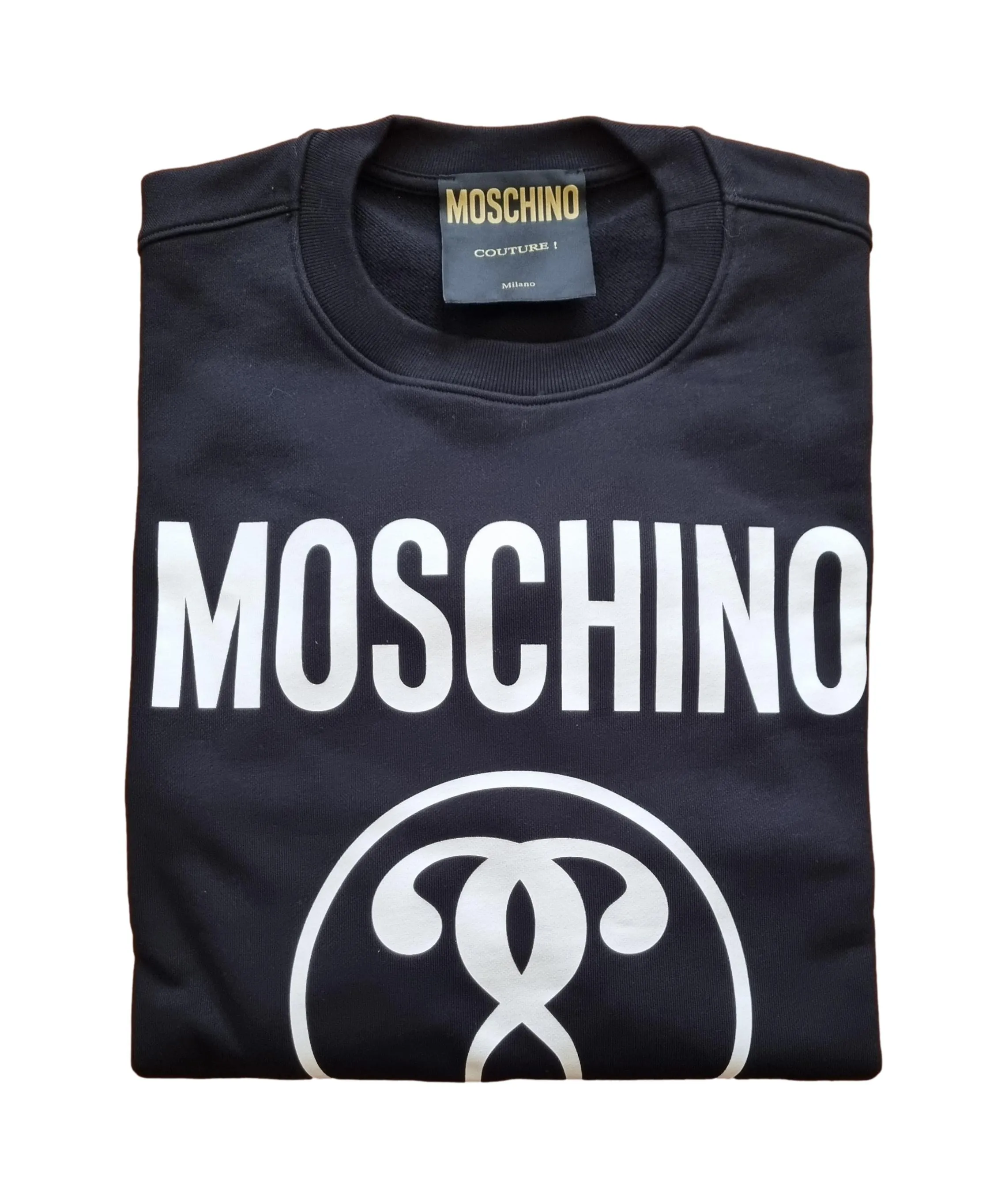 Sudadera de hombre MOSCHINO de algodón orgánico con cuello redondo ZRA1702 negro