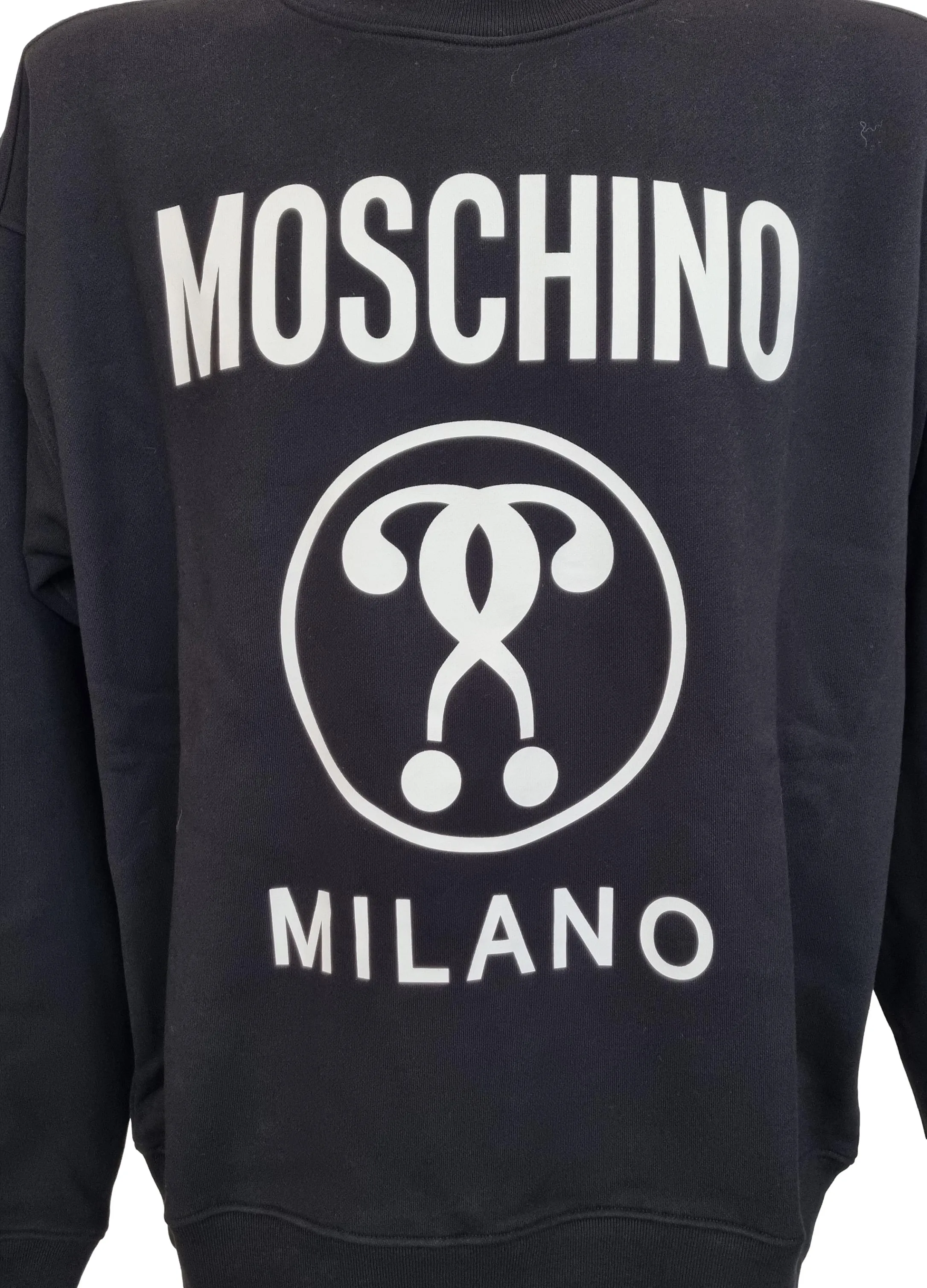 Sudadera de hombre MOSCHINO de algodón orgánico con cuello redondo ZRA1702 negro