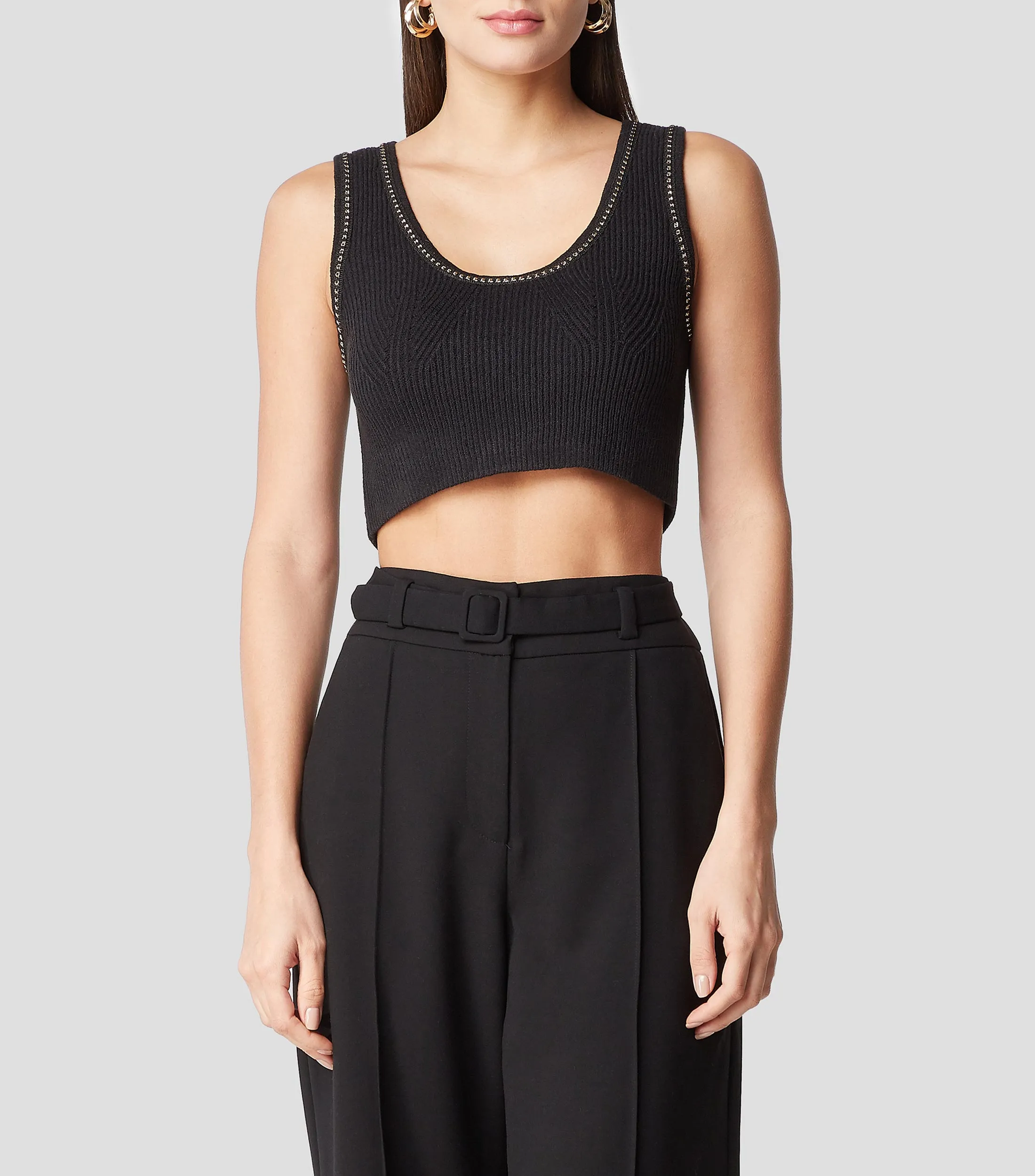 SUNCOO Tank top cropped sin mangas Mujer