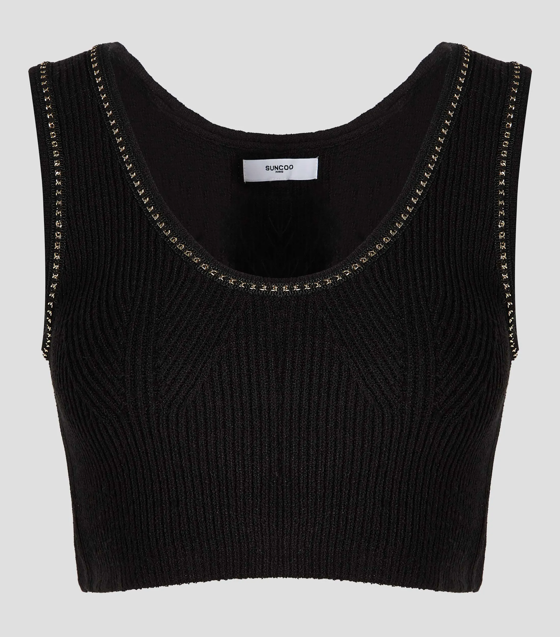 SUNCOO Tank top cropped sin mangas Mujer