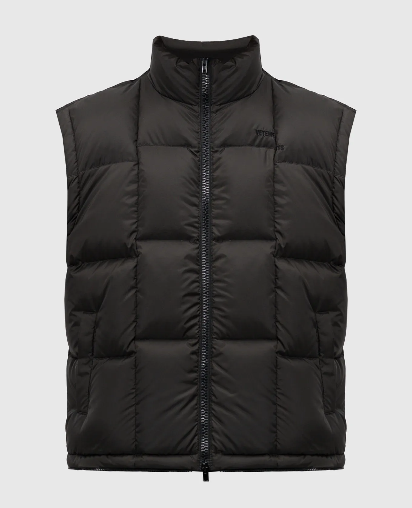 VETEMENTS BLACK DOWN VEST CUTUP