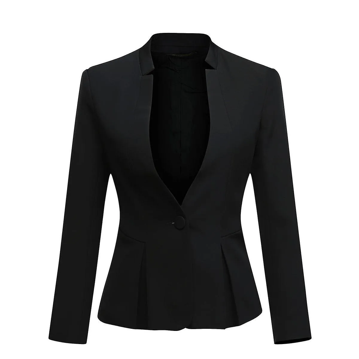 YYNUDA MUJER 2PIEZAS STAND COLLAR COLOR SóLIDO TRAJE DE NEGOCIOS OFICINA DAMA SLIM VESTIDO PROFESIONAL (BLAZER + FALDA)